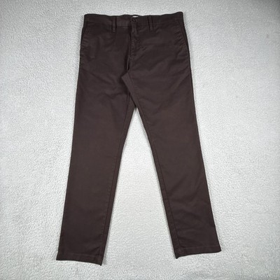 Carhartt Pants Mens 34x32 Brown WIP Sid Chino Cotton Slim Tapered Stretch Twill