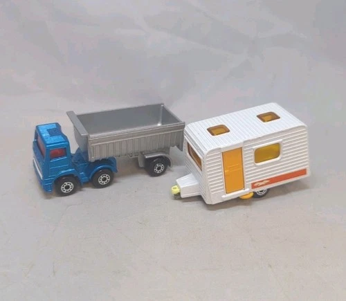 Matchbox Lesney Superfast No30/31 LEYLAND TRUCK & CARAVAN lot of X2 different mo
