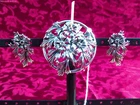 FABULOUS Vintage Judy Lee Signed Brooch / pendent & earring set Costume Jewelry