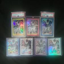 2020 Bowman Chrome Oscar Gonzalez Red Refractor /5, Auto PSA 9 - 7 Card RC Lot