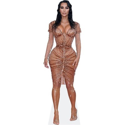 Kim Kardashian (nasses Kleid) Minigröße Cutout