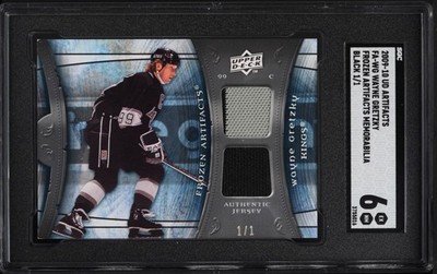 2009 Upper Deck Artifacts Frozen Black Wayne Gretzky PATCH 1/1 #FA-WG SGC 6 EXMT
