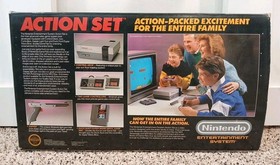 Juego de acci&oacute;n NES sistema de entretenimiento Nintendo caja vac&iacute;a y papeles (sin espuma de poliestireno)