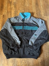 Vintage 90s Adidas Unisex Medium Spell Out 3 Stripe Reversible Jacket Y2K READ