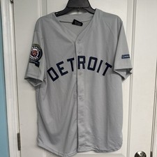 Mens 1968 World Series Champs 50th Anniversary Detroit Tigers Jersey M Gray