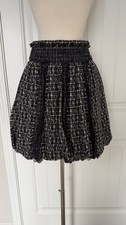 AUTH CHANEL TWEED WOOL CASHMERE BLEND PLEATED SKIRT SIZE 36 MADE IN FRANCE