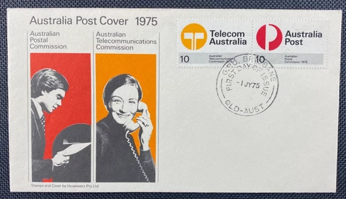 1975 Australia Post Telecom Australia FDC First Day Cover GPO Brisbane Postmark