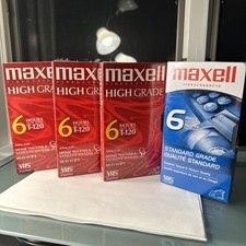 Maxwell VHS T-120 6 Hour Premium High grade Tapes Lot of 4 NEW