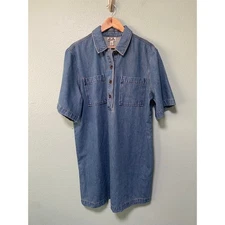Future Collective Women's Denim Mini Shirtdress Medium Wash Size XL
