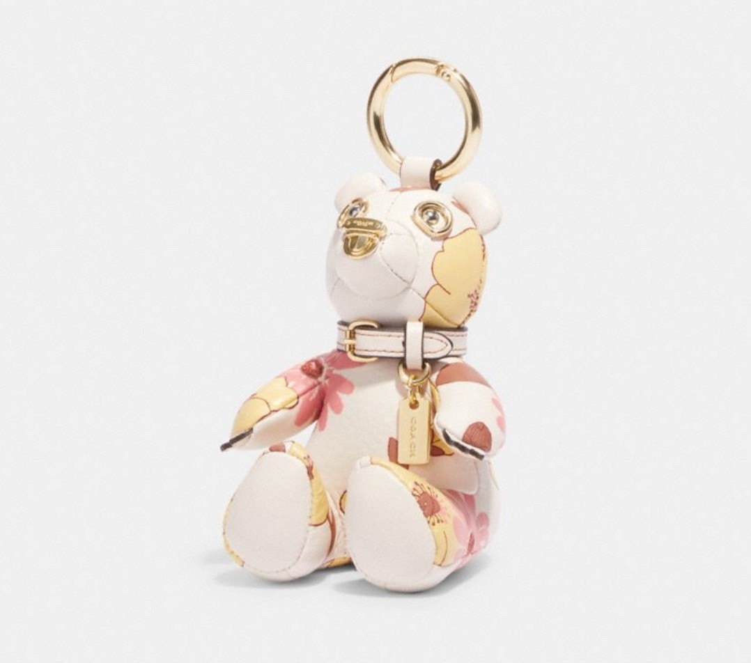 【Rie】COACH 花柄 クマ キーホルダー バック チャーム Rie】COACH 花柄 クマ キーホルダー バック チャーム NWT COACH