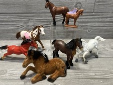 Vintage Plastic Ponies and Horses Lot of 7 Assorted Sizes READ