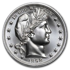 2 oz Silver High Relief Round - Barber Half 42.76 per troy oz