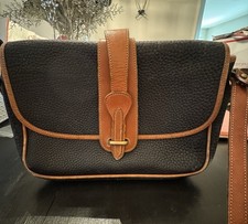 Dooney  Bourke Vintage All Weather Leather Equestrian Saddle Bag Crossbody Blue