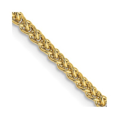 14 Karat Gelbgold 2 mm halbmassive Weizenkette Halskette 20 Zoll 3,79 g