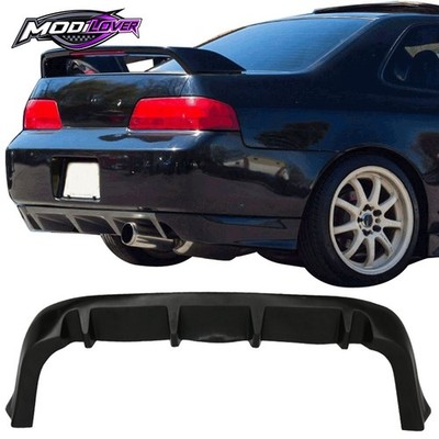Fits 97-01 Honda Prelude Coupe 2DR 4 Fin JDM Style PU Rear Bumper Diffuser Lip