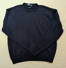 Polo By Ralph Lauren Sweater Mens XL Blue 100 Cotton Crewneck Knit Pullover