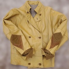 USED RARE GIANNI VERSACE LEATHER JACKET, CAMEL, MIRA 78 STAMP ACCEPTABLE