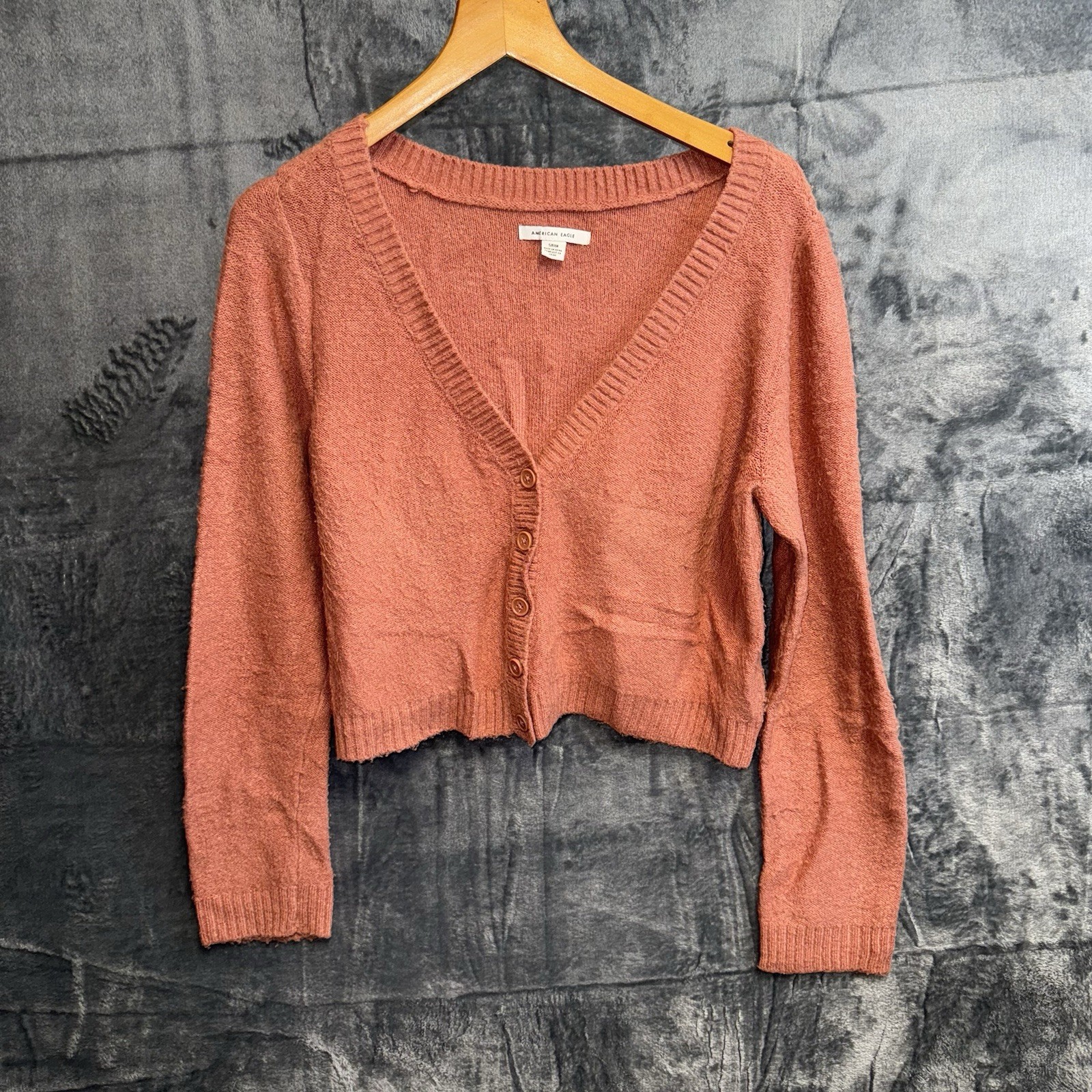 American Eagle Pink Buttoned Knitted Cropped  Coz… - image 1