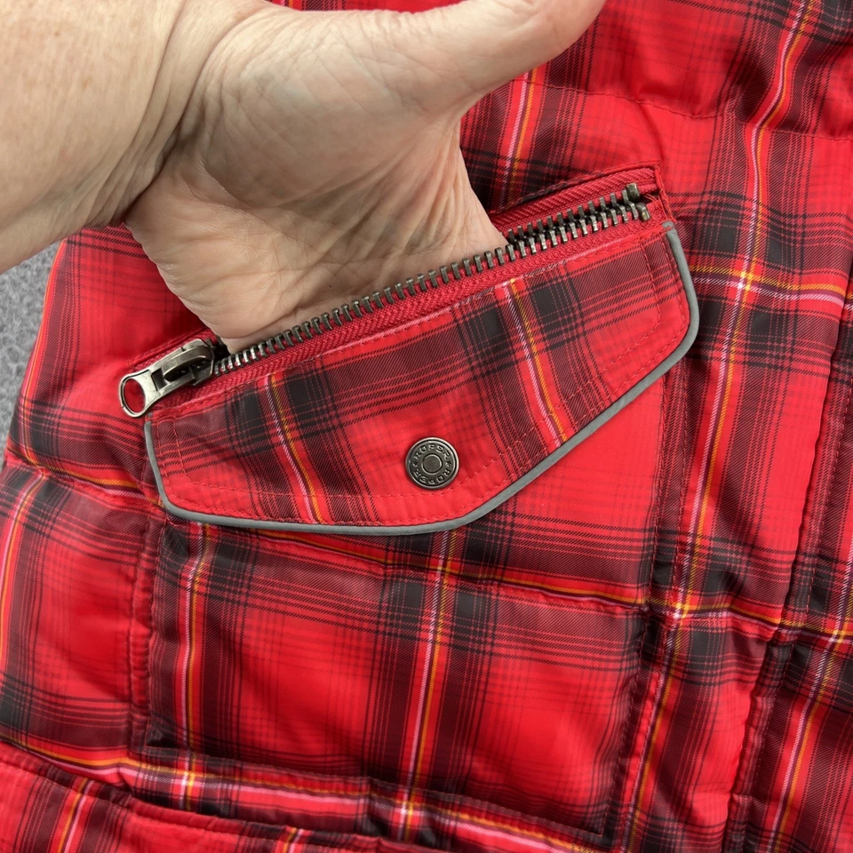 Chaleco Roper para mujer talla XL rojo/negro a cuadros sin mangas cremallera completa con capucha acolchada Foto 2 de 4