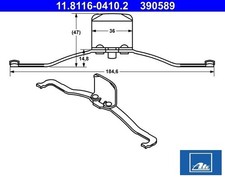 Feder, Bremssattel für AUDI A3 OPEL Vectra SAAB SEAT SKODA VW ATE 11.8116-0410.2