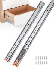 16 Inch Side Mount Soft Close Drawer Slides, 6 Pairs Heavy-Duty Full Extensio...