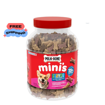 Milk-Bone Mini Dog Biscuits Crunchy Flavor Snacks 36 oz Canister Treats
