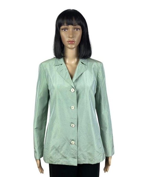 Women Cerruti Blazer Turquoise Silk 38 / M / 46