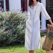SOFT SURROUNDINGS Seaport Linen Midi Dress 1X