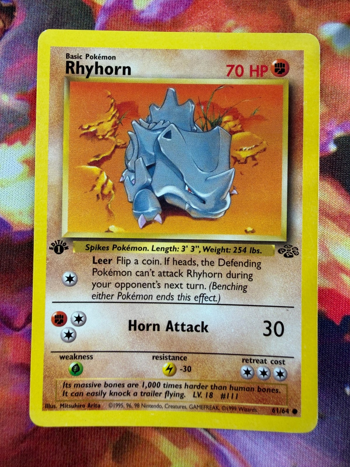 Rhyhorn 61/64 NM 1st Edition Jungle 1999 Pokemon TCG