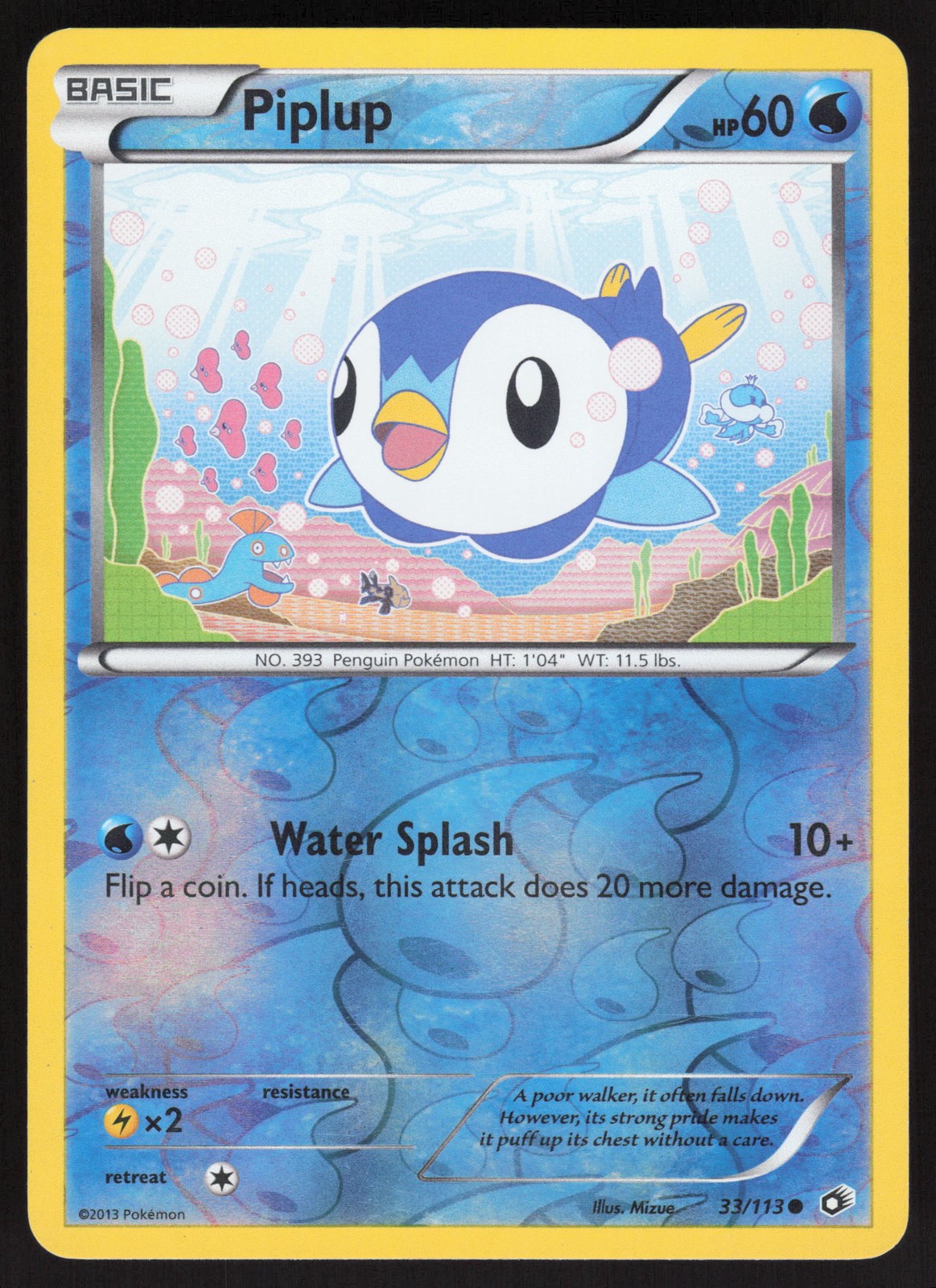 Piplup 33/113 Reverse Holo Common Legendary Treasures LP