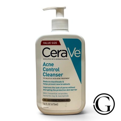 CeraVe Acne Control Cleanser 16 oz Value Size 2% Salicylic Acid Face Wash NWOB