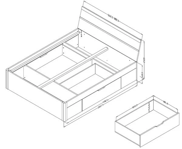 Ensemble De Chambre À Coucher Complet Beta 4 Pièces Blanc Exécution Au Choix - Photo 3/4