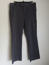 Women's Gray Pinstripe Casual Dress Pants Large