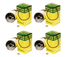 Set of 4 Oil Filters Mann PF1050/1n For Mercedes W124 W201 190D E300 300D Diesel