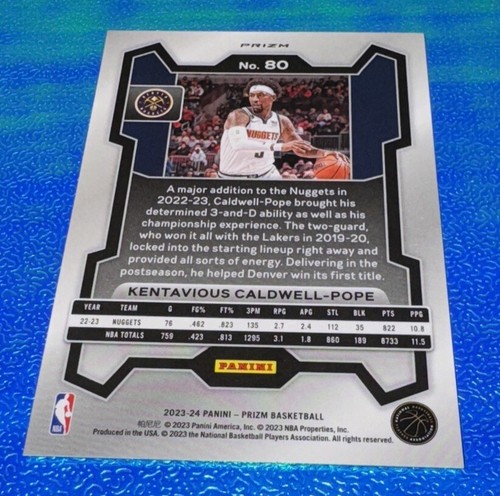 2023 Prizm Kentavious Caldwell-Pope SILVER GLITTER PRIZM SSP SUPER RARE GEM MINT - Bild 4 von 4