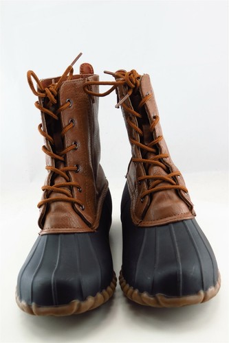 YUU Duck Boots Brown Synthetic Zip Women Sz 7 - Picture 3 of 7