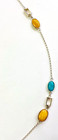 HSN Jay King Sterling Silver Turquoise & Amber Oval Station 30" Chain Necklace — photo 3