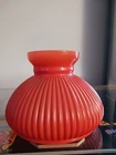 Vintage milk glass salmon pink Lamp Shade. 7" ribbed.