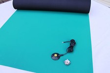 2 LAYER RUBBER ESD ANTI-STATIC GROUNDING MAT 2 MM-30 X 36'' W/GROUND CABLE-GREEN