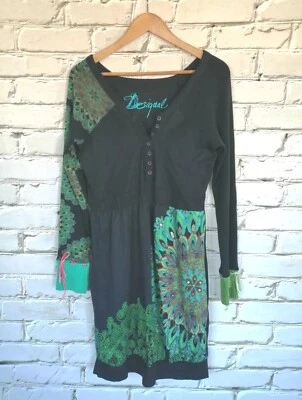 DESIGUAL Damen Kleid Robe Dress Vestido Gr. L D38 Ärmel gestrickt Langarm - Bild 1 von 4