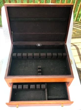 Eureka Pacific Silvercloth Silverware Flatware Storage Wood Chest Box Service 12