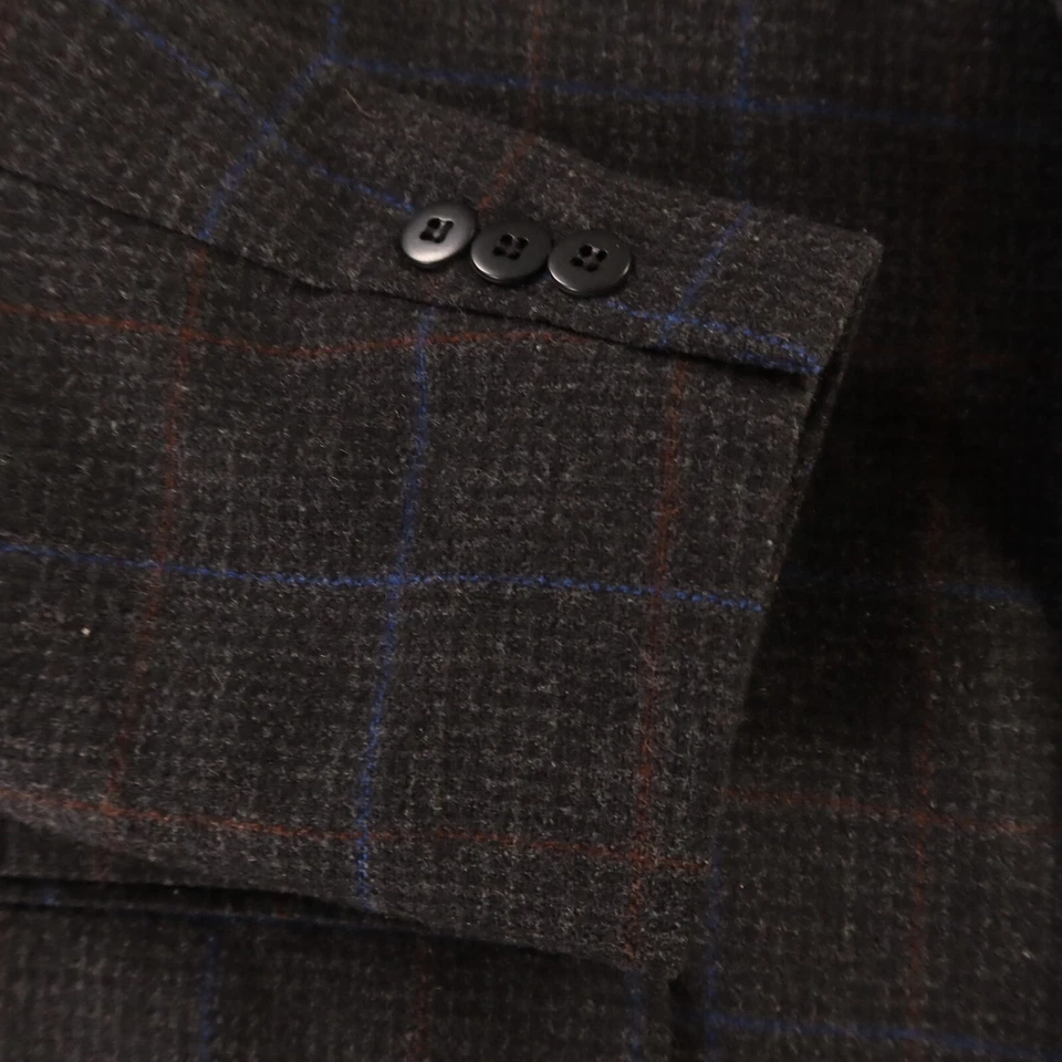 Chaqueta de tweed vintage L LT pata de gallo a cuadros mezcla de lana Blazer 44L Foto 4 de 4