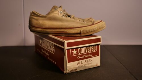 Vintage Converse Chuck Taylor All Star, onglet bleu (état usé, Iob, insert) - Photo 1 sur 12