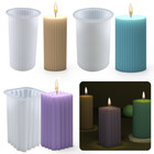 <!--F#f_0-->Geometric Shape Candle Mold DIY Pillar Perfume Soap Candle Wax Silicone Mould<!--F/-->