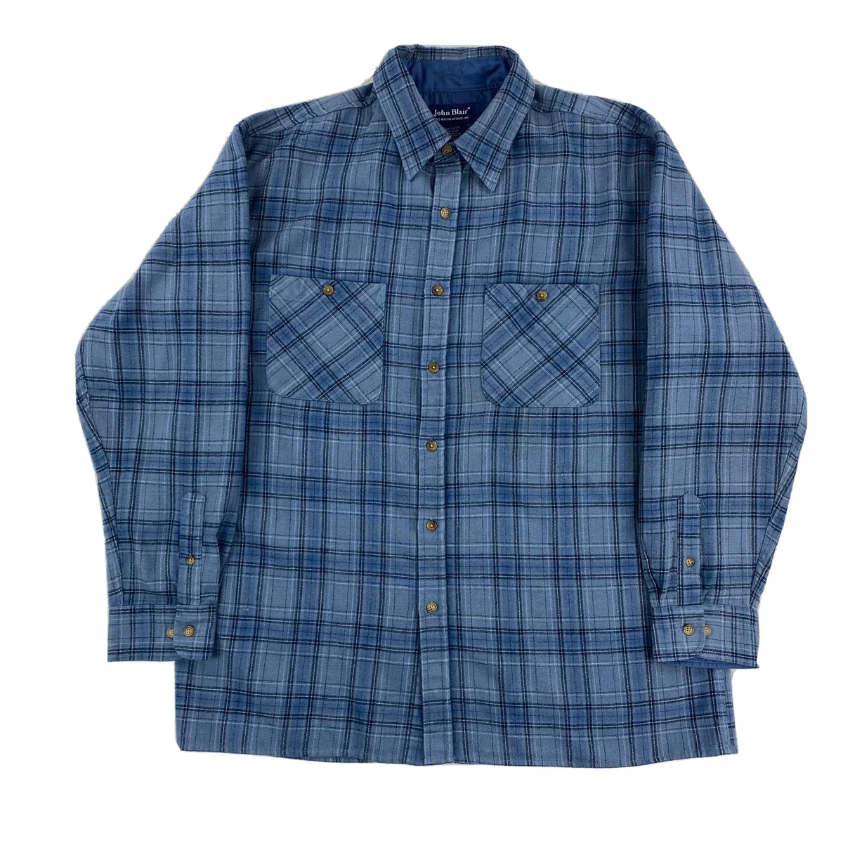 Chemise Homme John Blair Manches Longues Bleue - Taille L, Coton Twill, Neuve