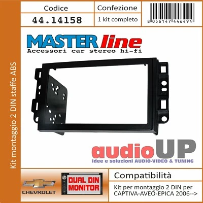 Masque Radio 2 DIN Chevrolet Aveo 2006 À 2011 Avec Supports ABS - Couleur Noire - Photo 1/4