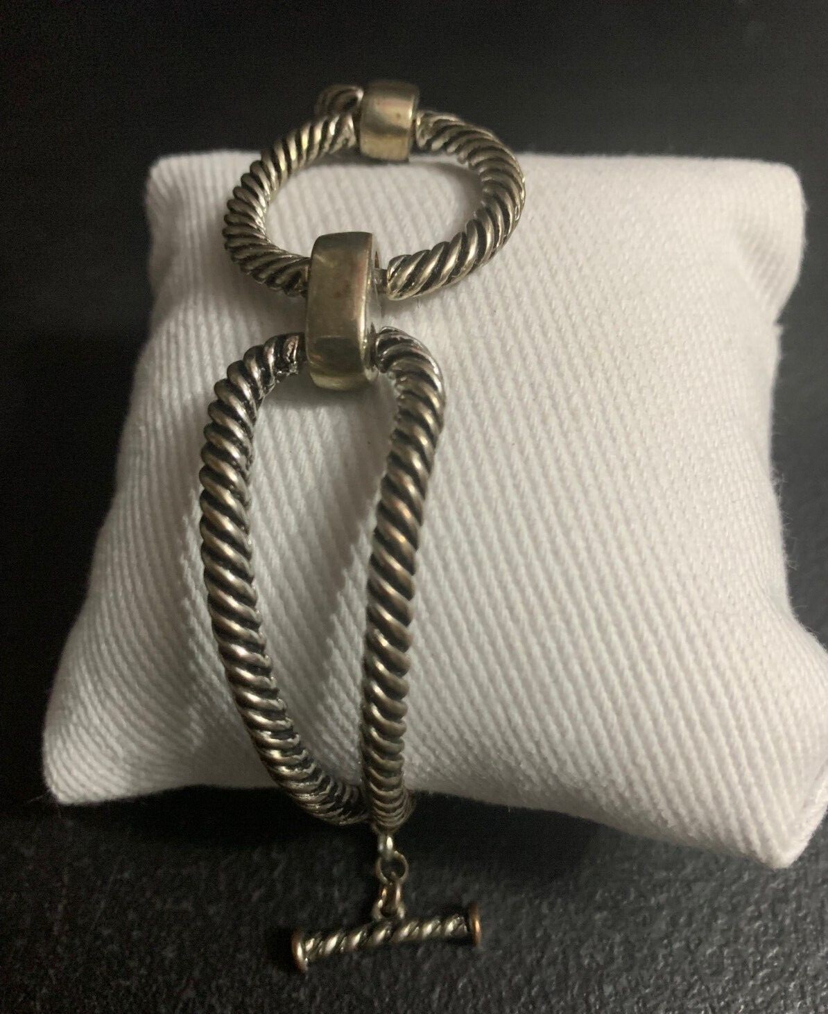 Cable Link Toggle Clasp Bracelet- Silver colored,… - image 7