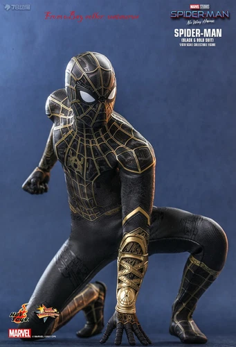 Traje Negro y Dorado Hot Toys 1/6 Mms604 Spider-Man No Heroes Return Spider-Man