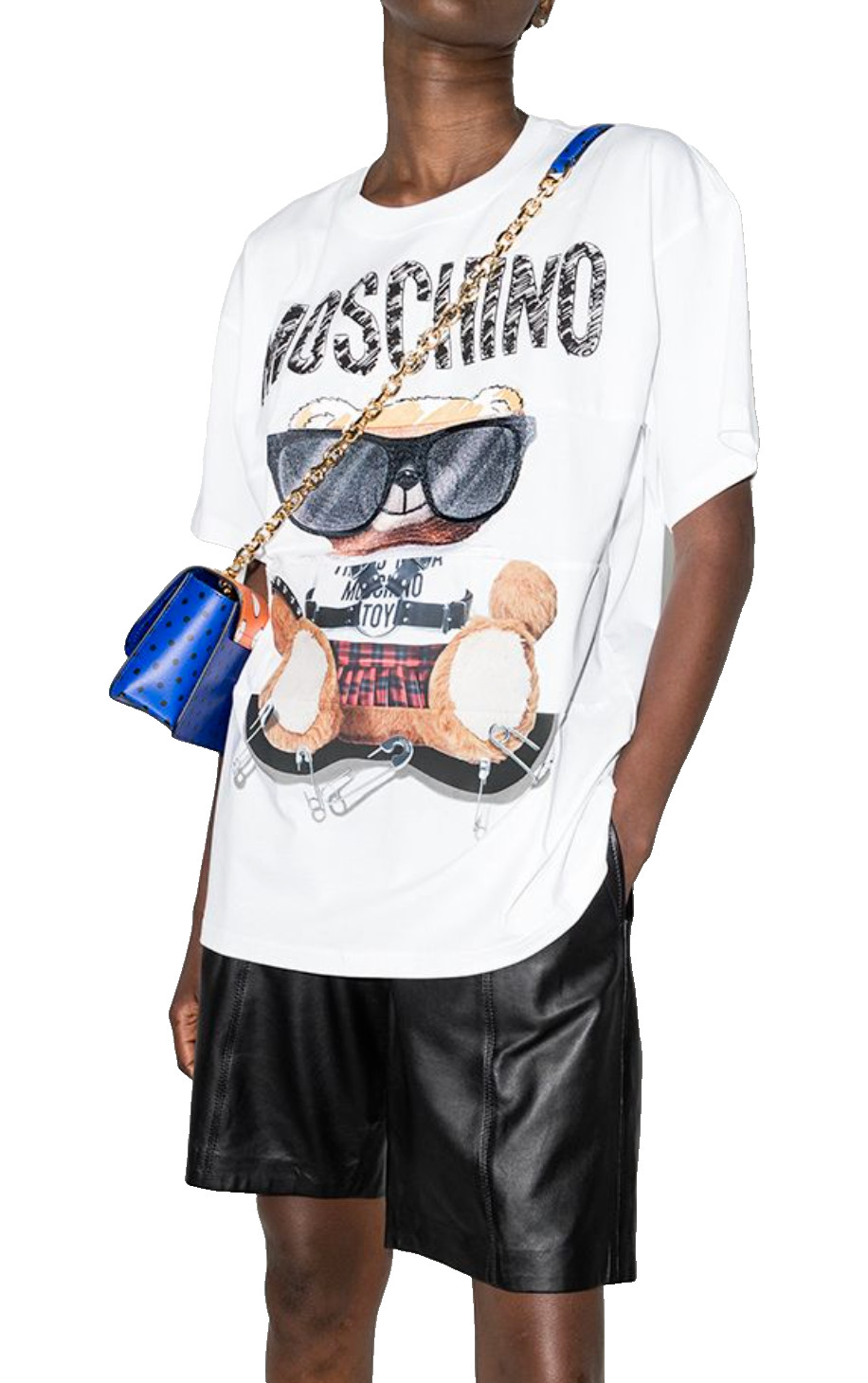 Moschino Couture Sunglasses Teddy Bear T-shirt Oversize Loose Fit Top