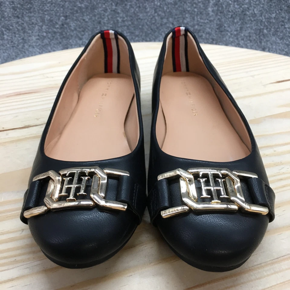 Tommy Hilfiger Shoes Womens 7 M Gallyne Flats Black Faux Leather Casual Low Top - Image 4 of 4